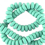 Polymer beads rondelle 7mm - Turquoise green